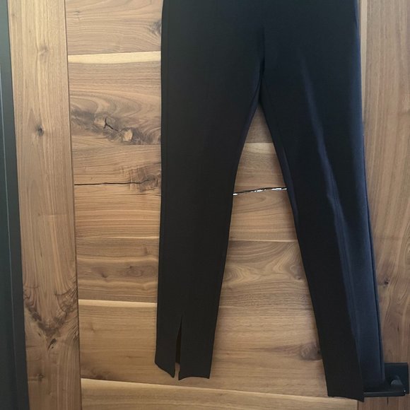 Mango Black Straight Leg Front Slit Pant Sz M - Picture 4 of 7